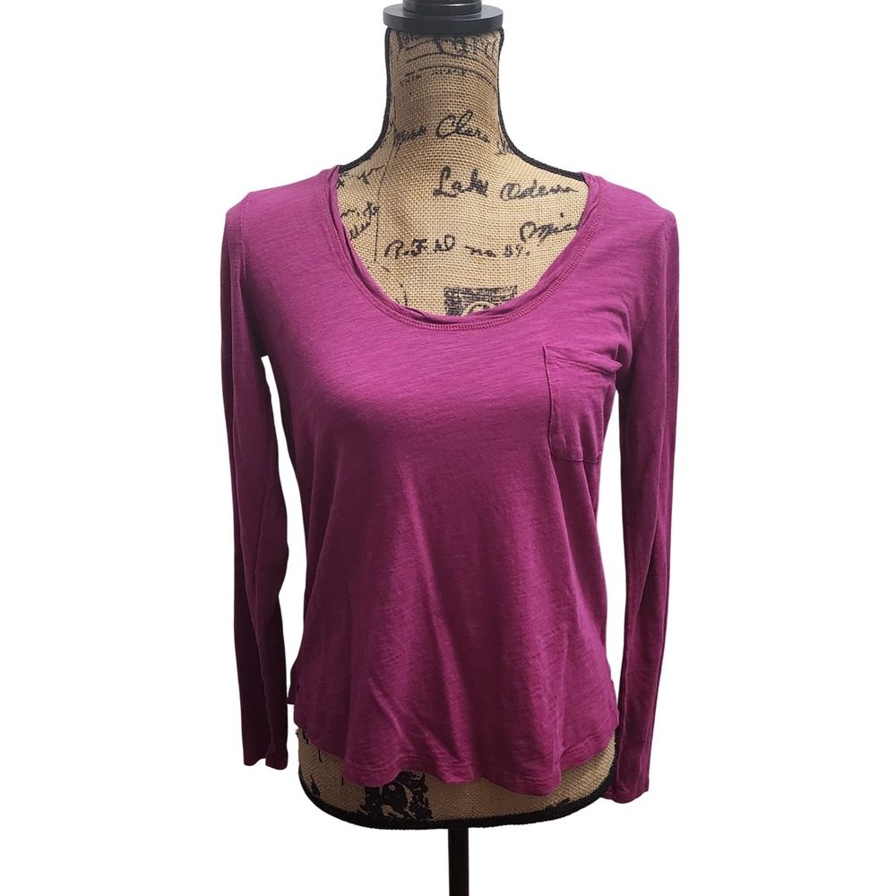 Social Standard by Sanctuary Purple Pocket Long Sleeve Top, Women's
